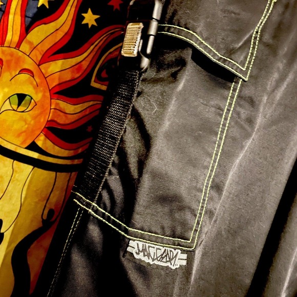 SUPER RARE Vintage Macgear 90s Rave Overalls - Black With Green Stitching Unisex - Picture 9 of 15